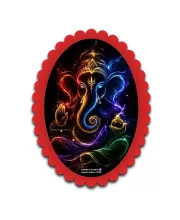Ganesha Wall Decorative Showpiece 6 X 8 Inch | 4 MM MDF Wooden Glossy Sublimation Print | Back Hook Wall Hanging | Home Temple & Living Room Decor (F57383)