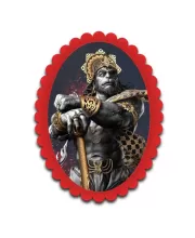 Hanuman Wall Decorative Showpiece 6 X 8 Inch | 4 MM MDF Wooden Glossy Sublimation Print | Back Hook Wall Hanging | Home Temple & Living Room Decor (F57384)