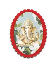 Ganesha Wall Decorative Showpiece 6 X 8 Inch | 4 MM MDF Wooden Glossy Sublimation Print | Back Hook Wall Hanging | Home Temple & Living Room Decor (F57394)