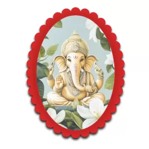 Ganesha Wall Decorative Showpiece 6 X 8 Inch | 4 MM MDF Wooden Glossy Sublimation Print | Back Hook Wall Hanging | Home Temple & Living Room Decor (F57394)