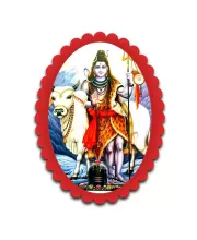 Shiva Wall Decorative Showpiece 6 X 8 Inch | 4 MM MDF Wooden Glossy Sublimation Print | Back Hook Wall Hanging | Home Temple & Living Room Decor (F57399)