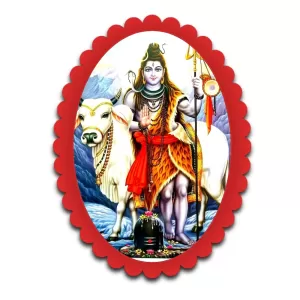 Shiva Wall Decorative Showpiece 6 X 8 Inch | 4 MM MDF Wooden Glossy Sublimation Print | Back Hook Wall Hanging | Home Temple & Living Room Decor (F57399)