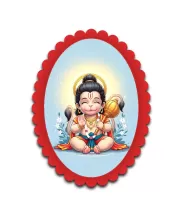 Hanuman Wall Decorative Showpiece 6 X 8 Inch | 4 MM MDF Wooden Glossy Sublimation Print | Back Hook Wall Hanging | Home Temple & Living Room Decor (F57404)