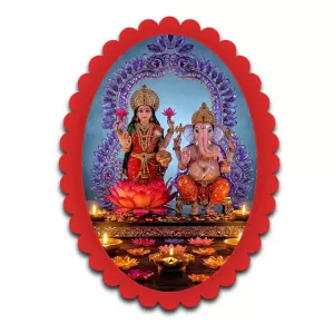 Lakshmi And Ganesha Wall Decorative Showpiece 6 X 8 Inch | 4 MM MDF Wooden Glossy Sublimation Print | Back Hook Wall Hanging | Home Temple & Living Room Decor (F57407) Lakshmi And Ganesha Wall Decorative Showpiece 6 X 8 Inch | 4 MM MDF Wooden Glossy Sublimation Print | Back Hook Wall Hanging | Home Temple & Living Room Decor (F57407)