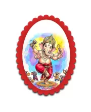 Ganesha Wall Decorative Showpiece 6 X 8 Inch | 4 MM MDF Wooden Glossy Sublimation Print | Back Hook Wall Hanging | Home Temple & Living Room Decor (F57408)