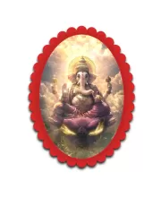 Ganesha Wall Decorative Showpiece 6 X 8 Inch | 4 MM MDF Wooden Glossy Sublimation Print | Back Hook Wall Hanging | Home Temple & Living Room Decor (F57409)