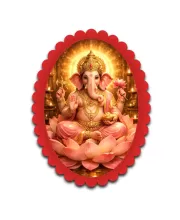 Ganesha Wall Decorative Showpiece 6 X 8 Inch | 4 MM MDF Wooden Glossy Sublimation Print | Back Hook Wall Hanging | Home Temple & Living Room Decor (F57422)