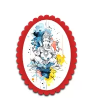 Ganesha Wall Decorative Showpiece 6 X 8 Inch | 4 MM MDF Wooden Glossy Sublimation Print | Back Hook Wall Hanging | Home Temple & Living Room Decor (F57433)