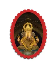 Ganesha Wall Decorative Showpiece 6 X 8 Inch | 4 MM MDF Wooden Glossy Sublimation Print | Back Hook Wall Hanging | Home Temple & Living Room Decor (F57446)