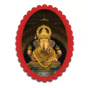 Ganesha Wall Decorative Showpiece 6 X 8 Inch | 4 MM MDF Wooden Glossy Sublimation Print | Back Hook Wall Hanging | Home Temple & Living Room Decor (F57446)