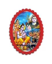 Shiva Wall Decorative Showpiece 6 X 8 Inch | 4 MM MDF Wooden Glossy Sublimation Print | Back Hook Wall Hanging | Home Temple & Living Room Decor (F57448)