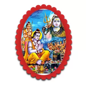 Shiva Wall Decorative Showpiece 6 X 8 Inch | 4 MM MDF Wooden Glossy Sublimation Print | Back Hook Wall Hanging | Home Temple & Living Room Decor (F57448)