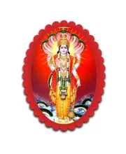 Vishnu Wall Decorative Showpiece 6 X 8 Inch | 4 MM MDF Wooden Glossy Sublimation Print | Back Hook Wall Hanging | Home Temple & Living Room Decor (F57450)