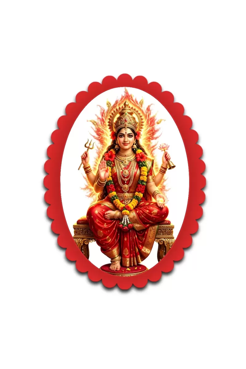 Durga Wall Decorative Showpiece 6 X 8 Inch | 4 MM MDF Wooden Glossy Sublimation Print | Back Hook Wall Hanging | Home Temple & Living Room Decor (F57464)