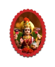 Lakshmi Wall Decorative Showpiece 6 X 8 Inch | 4 MM MDF Wooden Glossy Sublimation Print | Back Hook Wall Hanging | Home Temple & Living Room Decor (F57482)
