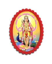 Murugan Wall Decorative Showpiece 6 X 8 Inch | 4 MM MDF Wooden Glossy Sublimation Print | Back Hook Wall Hanging | Home Temple & Living Room Decor (F57485)