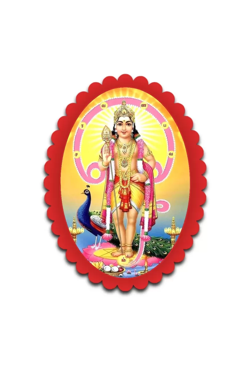 Murugan Wall Decorative Showpiece 6 X 8 Inch | 4 MM MDF Wooden Glossy Sublimation Print | Back Hook Wall Hanging | Home Temple & Living Room Decor (F57485)