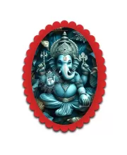 Ganesha Wall Decorative Showpiece 6 X 8 Inch | 4 MM MDF Wooden Glossy Sublimation Print | Back Hook Wall Hanging | Home Temple & Living Room Decor (F57487)