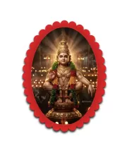 Ayyappa Wall Decorative Showpiece 6 X 8 Inch | 4 MM MDF Wooden Glossy Sublimation Print | Back Hook Wall Hanging | Home Temple & Living Room Decor (F57502)