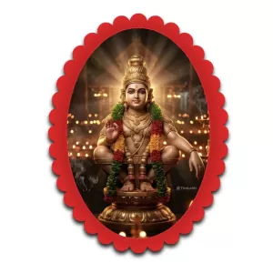 Ayyappa Wall Decorative Showpiece 6 X 8 Inch | 4 MM MDF Wooden Glossy Sublimation Print | Back Hook Wall Hanging | Home Temple & Living Room Decor (F57502)