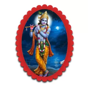 Krishna Wall Decorative Showpiece 6 X 8 Inch | 4 MM MDF Wooden Glossy Sublimation Print | Back Hook Wall Hanging | Home Temple & Living Room Decor (F57507) Krishna Wall Decorative Showpiece 6 X 8 Inch | 4 MM MDF Wooden Glossy Sublimation Print | Back Hook Wall Hanging | Home Temple & Living Room Decor (F57507)