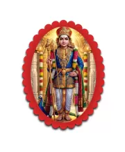 Lord Krishna Wall Decorative Showpiece 6 X 8 Inch | 4 MM MDF Wooden Glossy Sublimation Print | Back Hook Wall Hanging | Home Temple & Living Room Decor (F57519)