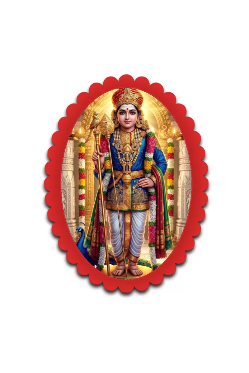Lord Krishna Wall Decorative Showpiece 6 X 8 Inch | 4 MM MDF Wooden Glossy Sublimation Print | Back Hook Wall Hanging | Home Temple & Living Room Decor (F57519)