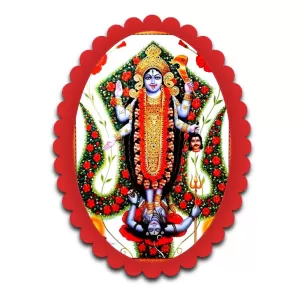Kali Wall Decorative Showpiece 6 X 8 Inch | 4 MM MDF Wooden Glossy Sublimation Print | Back Hook Wall Hanging | Home Temple & Living Room Decor (F57522)