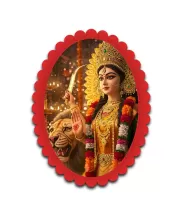 Durga Wall Decorative Showpiece 6 X 8 Inch | 4 MM MDF Wooden Glossy Sublimation Print | Back Hook Wall Hanging | Home Temple & Living Room Decor (F57527)