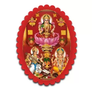 Lakshmi, Saraswati, And Ganesha Wall Decorative Showpiece 6 X 8 Inch | 4 MM MDF Wooden Glossy Sublimation Print | Back Hook Wall Hanging | Home Temple & Living Room Decor (F57528) Lakshmi, Saraswati, And Ganesha Wall Decorative Showpiece 6 X 8 Inch | 4 MM MDF Wooden Glossy Sublimation Print | Back Hook Wall Hanging | Home Temple & Living Room Decor (F57528)