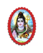Shiva Wall Decorative Showpiece 6 X 8 Inch | 4 MM MDF Wooden Glossy Sublimation Print | Back Hook Wall Hanging | Home Temple & Living Room Decor (F57531)