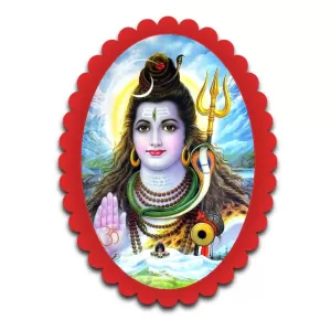 Shiva Wall Decorative Showpiece 6 X 8 Inch | 4 MM MDF Wooden Glossy Sublimation Print | Back Hook Wall Hanging | Home Temple & Living Room Decor (F57531)