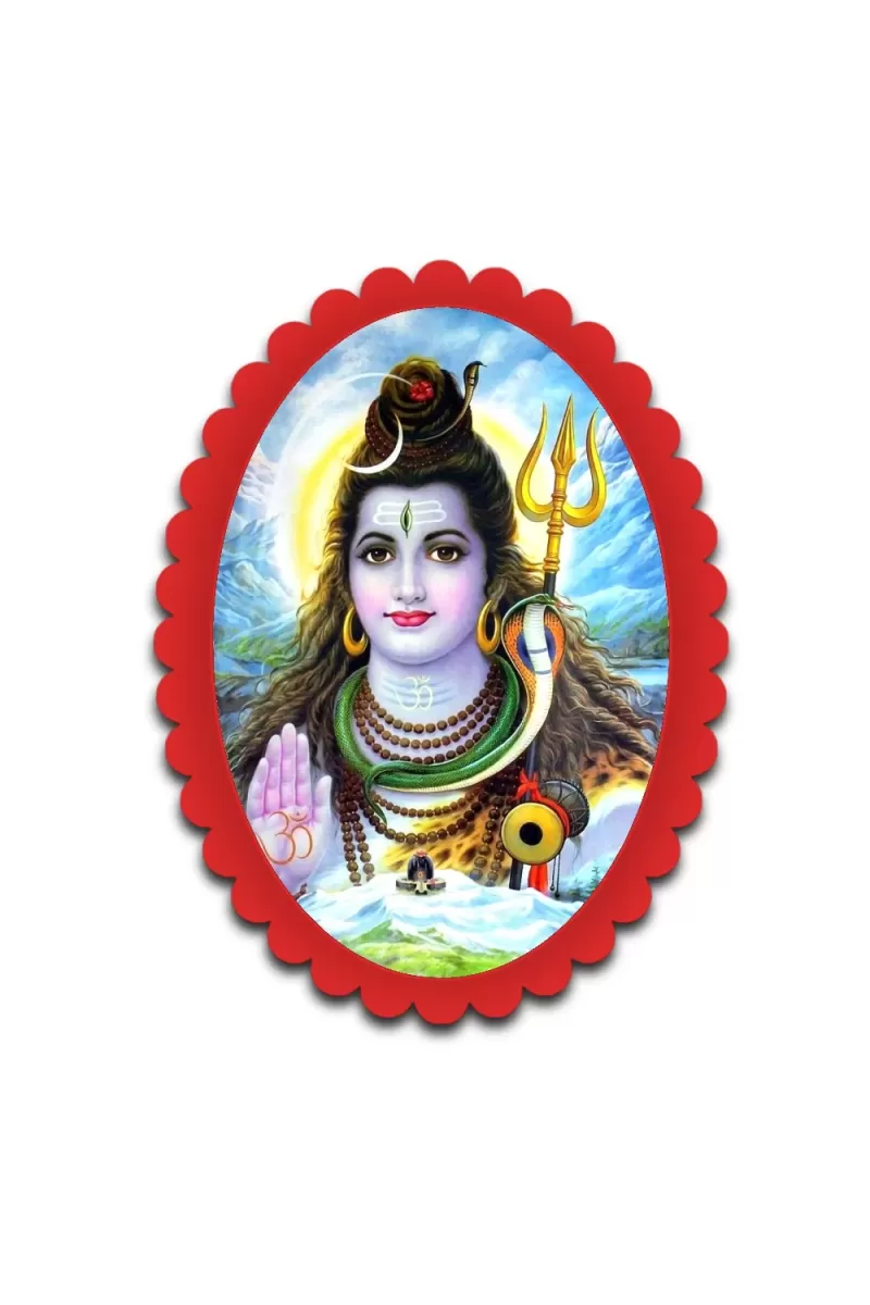 Shiva Wall Decorative Showpiece 6 X 8 Inch | 4 MM MDF Wooden Glossy Sublimation Print | Back Hook Wall Hanging | Home Temple & Living Room Decor (F57531)