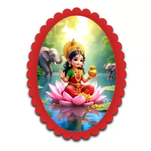 Lakshmi Wall Decorative Showpiece 6 X 8 Inch | 4 MM MDF Wooden Glossy Sublimation Print | Back Hook Wall Hanging | Home Temple & Living Room Decor (F57541) Lakshmi Wall Decorative Showpiece 6 X 8 Inch | 4 MM MDF Wooden Glossy Sublimation Print | Back Hook Wall Hanging | Home Temple & Living Room Decor (F57541)