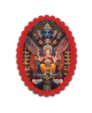 Ganesha Wall Decorative Showpiece 6 X 8 Inch | 4 MM MDF Wooden Glossy Sublimation Print | Back Hook Wall Hanging | Home Temple & Living Room Decor (F57545)