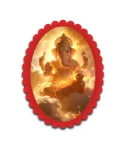 Ganesha Wall Decorative Showpiece 6 X 8 Inch | 4 MM MDF Wooden Glossy Sublimation Print | Back Hook Wall Hanging | Home Temple & Living Room Decor (F57549)