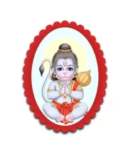Hanuman Wall Decorative Showpiece 6 X 8 Inch | 4 MM MDF Wooden Glossy Sublimation Print | Back Hook Wall Hanging | Home Temple & Living Room Decor (F57554)