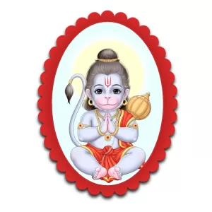 Hanuman Wall Decorative Showpiece 6 X 8 Inch | 4 MM MDF Wooden Glossy Sublimation Print | Back Hook Wall Hanging | Home Temple & Living Room Decor (F57554)