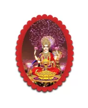 Lakshmi Wall Decorative Showpiece 6 X 8 Inch | 4 MM MDF Wooden Glossy Sublimation Print | Back Hook Wall Hanging | Home Temple & Living Room Decor (F57563)