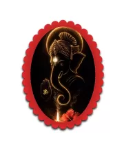 Ganesha Wall Decorative Showpiece 6 X 8 Inch | 4 MM MDF Wooden Glossy Sublimation Print | Back Hook Wall Hanging | Home Temple & Living Room Decor (F57586)