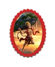 Hanuman Wall Decorative Showpiece 6 X 8 Inch | 4 MM MDF Wooden Glossy Sublimation Print | Back Hook Wall Hanging | Home Temple & Living Room Decor (F57590)