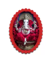 Ganesha Wall Decorative Showpiece 6 X 8 Inch | 4 MM MDF Wooden Glossy Sublimation Print | Back Hook Wall Hanging | Home Temple & Living Room Decor (F57591)