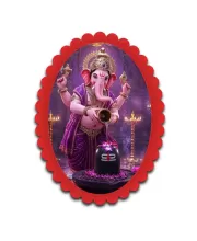 Ganesha Wall Decorative Showpiece 6 X 8 Inch | 4 MM MDF Wooden Glossy Sublimation Print | Back Hook Wall Hanging | Home Temple & Living Room Decor (F57594)