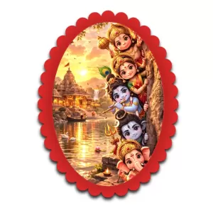 Krishna Wall Decorative Showpiece 6 X 8 Inch | 4 MM MDF Wooden Glossy Sublimation Print | Back Hook Wall Hanging | Home Temple & Living Room Decor (F57595)