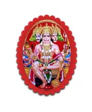 Hanuman Wall Decorative Showpiece 6 X 8 Inch | 4 MM MDF Wooden Glossy Sublimation Print | Back Hook Wall Hanging | Home Temple & Living Room Decor (F57598)