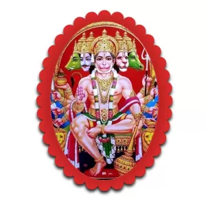Hanuman Wall Decorative Showpiece 6 X 8 Inch | 4 MM MDF Wooden Glossy Sublimation Print | Back Hook Wall Hanging | Home Temple & Living Room Decor (F57598)