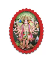 Hanuman Wall Decorative Showpiece 6 X 8 Inch | 4 MM MDF Wooden Glossy Sublimation Print | Back Hook Wall Hanging | Home Temple & Living Room Decor (F57600)