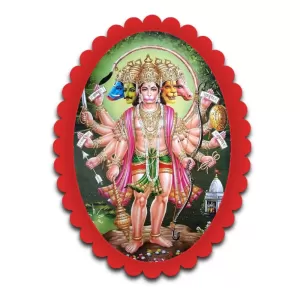 Hanuman Wall Decorative Showpiece 6 X 8 Inch | 4 MM MDF Wooden Glossy Sublimation Print | Back Hook Wall Hanging | Home Temple & Living Room Decor (F57600)