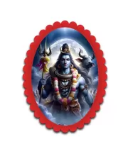 Shiva Wall Decorative Showpiece 6 X 8 Inch | 4 MM MDF Wooden Glossy Sublimation Print | Back Hook Wall Hanging | Home Temple & Living Room Decor (F57609)