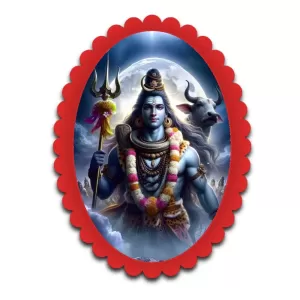 Shiva Wall Decorative Showpiece 6 X 8 Inch | 4 MM MDF Wooden Glossy Sublimation Print | Back Hook Wall Hanging | Home Temple & Living Room Decor (F57609)